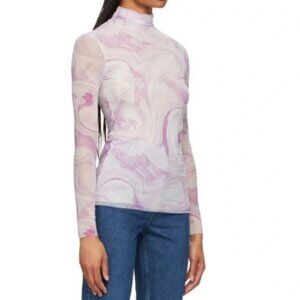 Ganni Purple Swirl Long Sleeve Top